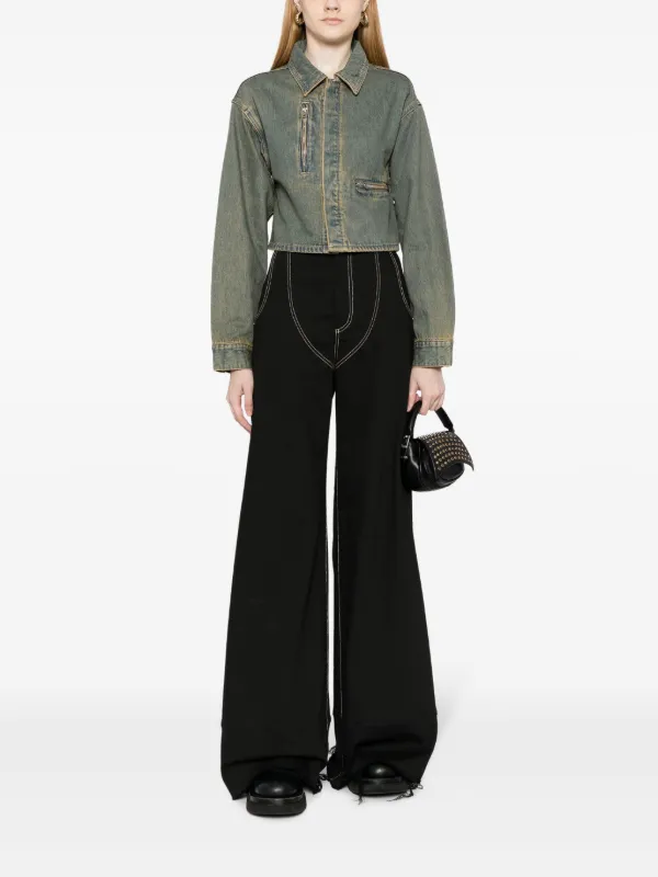 Izzue Cropped Denim Jacket Blue FARFETCH PH