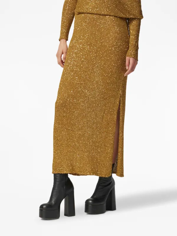 Metallic sequin 2024 maxi skirt