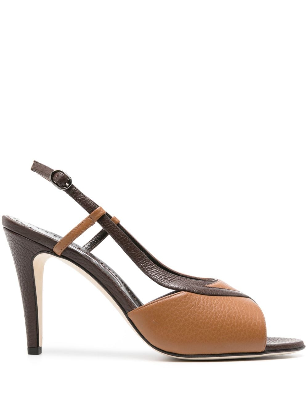 Manolo Blahnik Flora 90mm leather sandals Brown