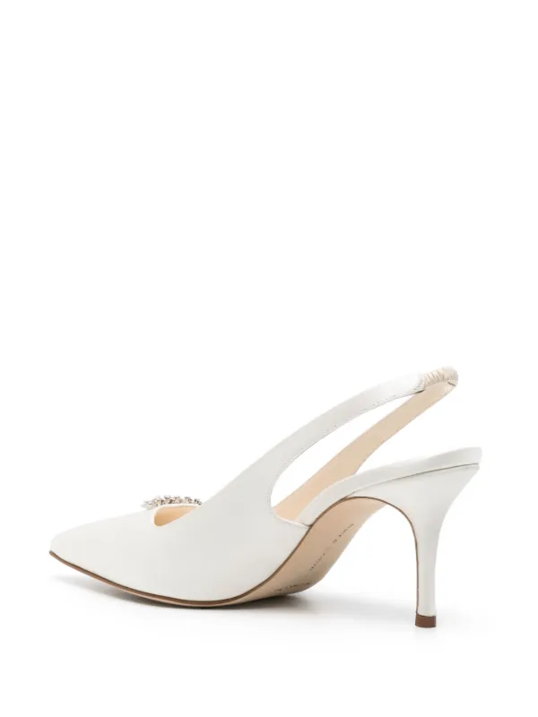 Manolo Blahnik Terala 70mm Slingback Pumps | Neutrals | FARFETCH