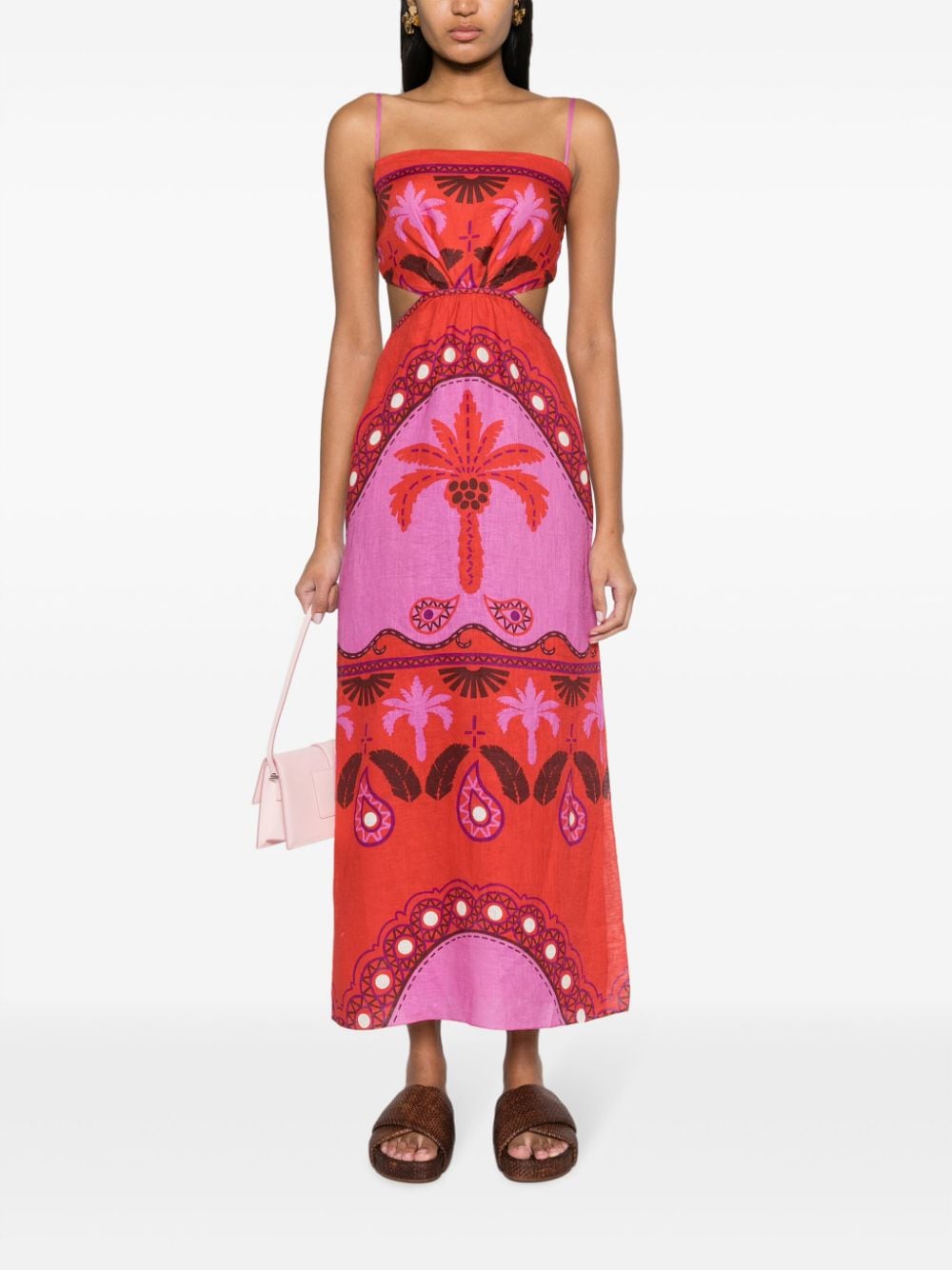 Shop Johanna Ortiz Special Wildness Graphic-print Maxi Dress In Red