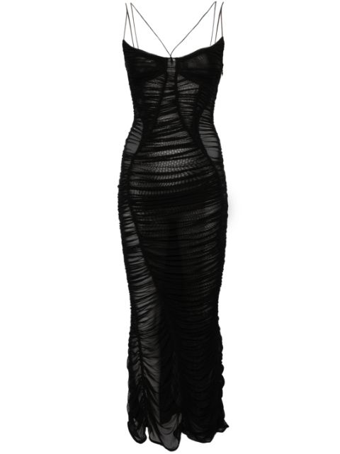 Mugler mesh fitted midi dress