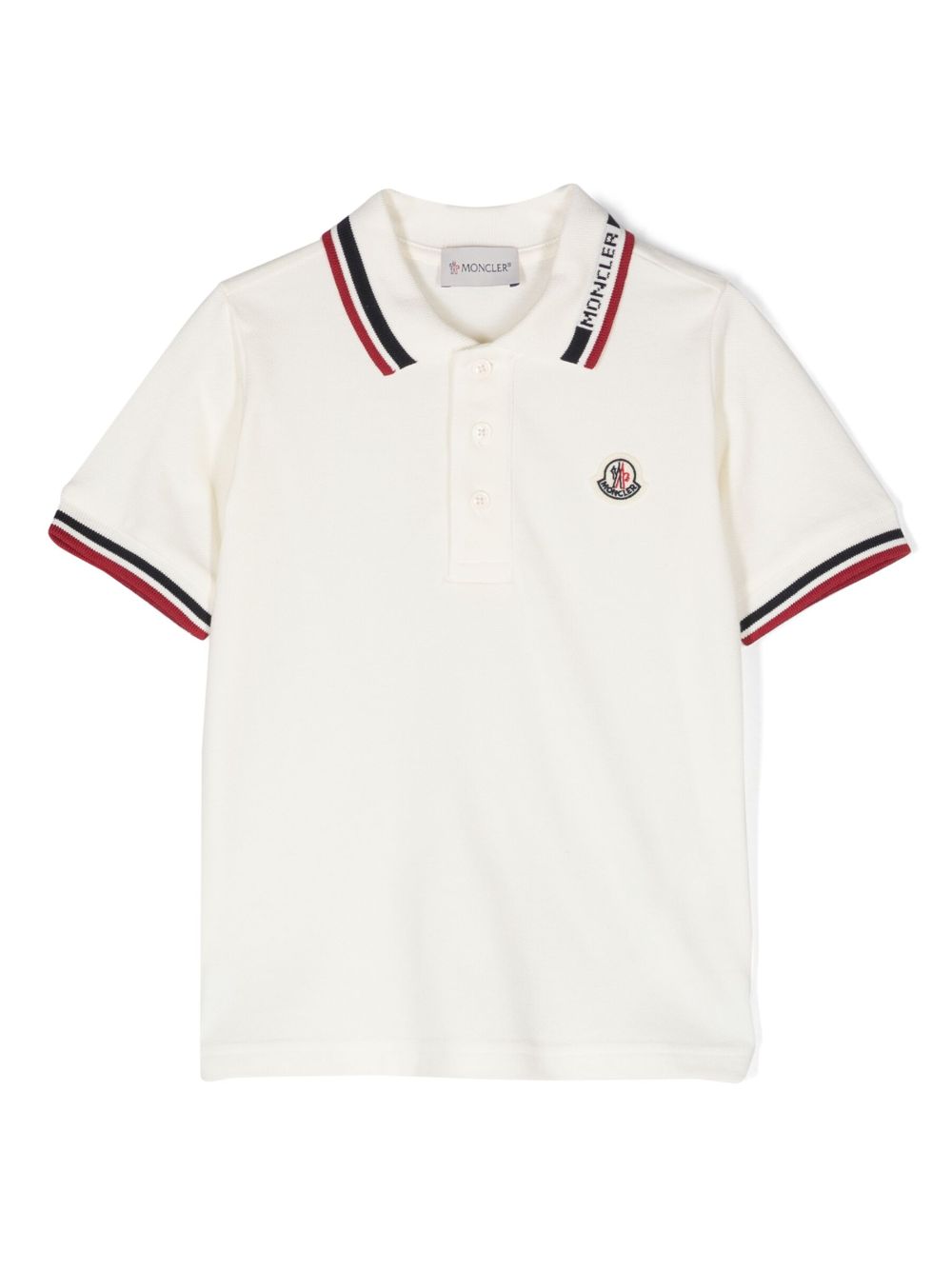 Moncler Enfant logo-patch cotton polo shirt - White