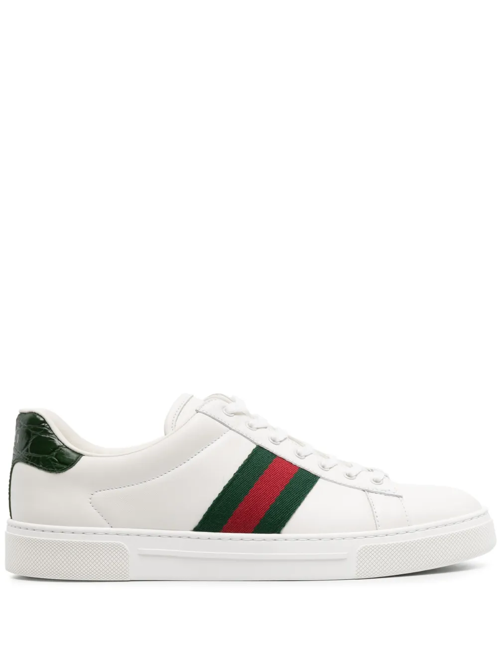 Ace Web-stripe leather sneakers