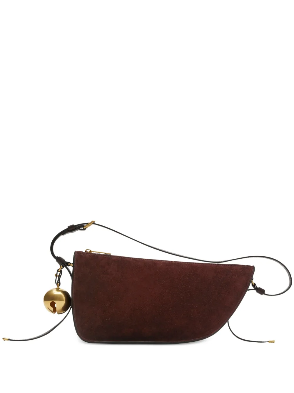 Burberry Small Shield Suede Shoulder Bag In Brown