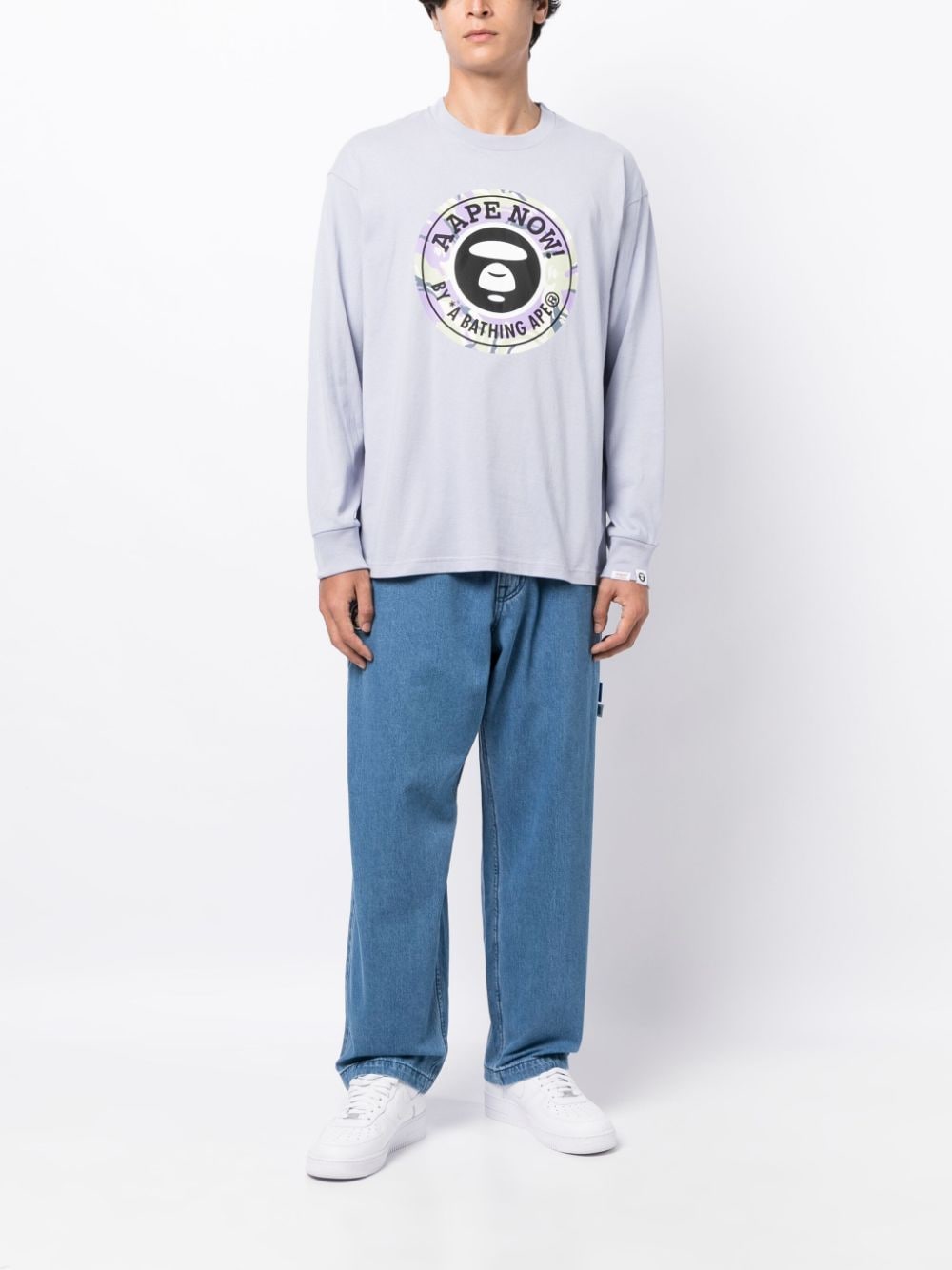 Image 2 of AAPE BY *A BATHING APE® logo-patch cotton wide-leg jeans