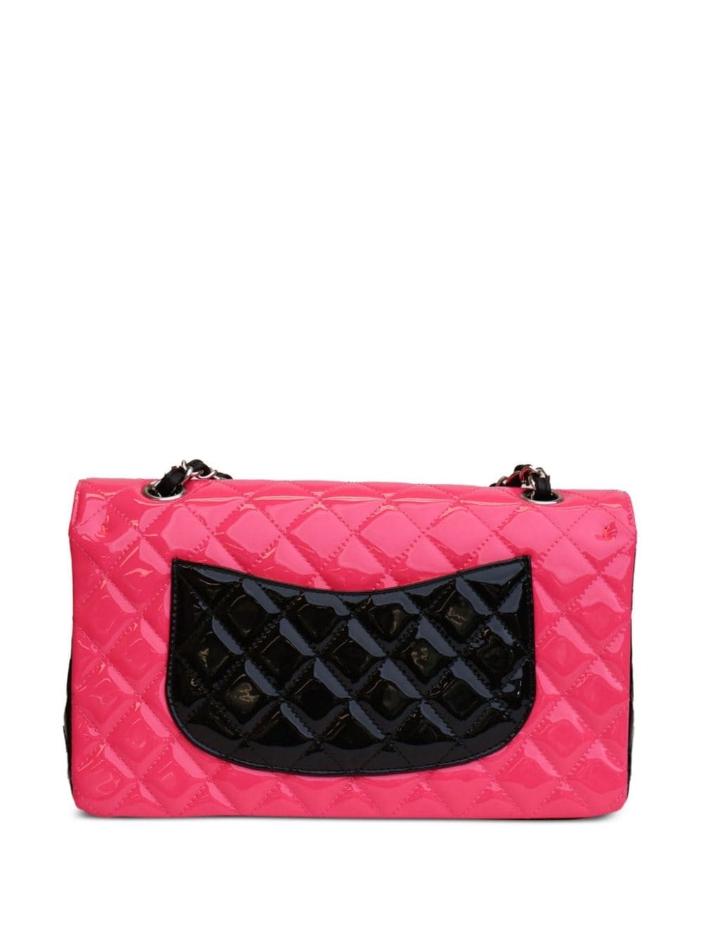 Chanel Hot Pink Ombre Patent Leather Brick Flap Crossbody Convertible Clutch