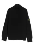 Stone Island Junior Compass-motif virgin wool jumper - Black