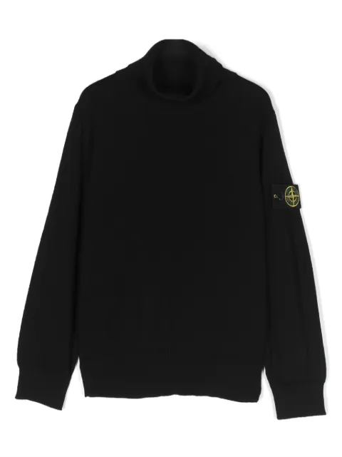 Stone Island Junior Compass-motif virgin wool jumper