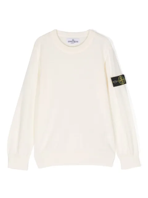 Stone Island Junior Compass-motif virgin wool jumper