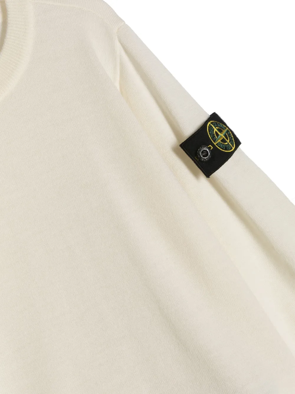 Stone Island Ribbed-knit Long-sleeve Sweater In Neutrals