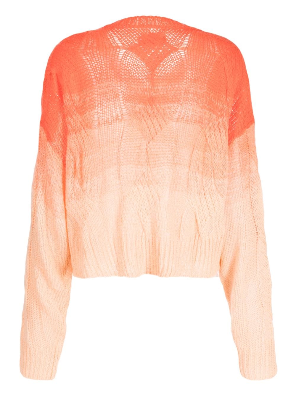 Shop Izzue Ombré-effect Cable-knit Jumper In Orange