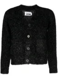 izzue lurex-detail V-neck cardigan - Black