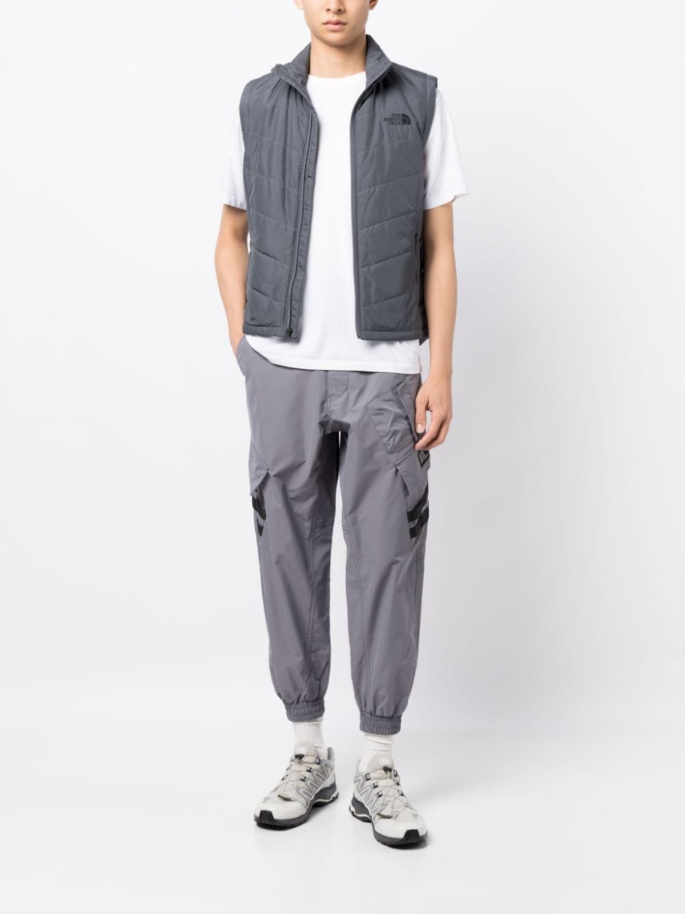 Shop Izzue Cargo-pocket Tapered Cropped Trousers In Grey