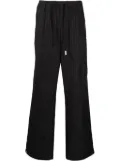 izzue pinstripe elasticated-waist straight-leg trousers - Black