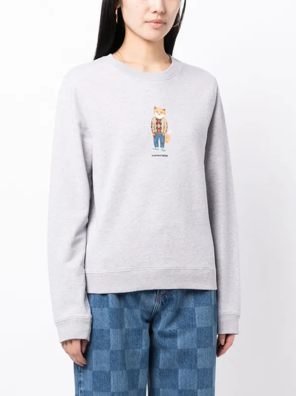 MAISON KITSUNÉ フォックスプリント スウェット グレー S Maison Kitsuné フォックスプリント スウェットシャツ | グレー