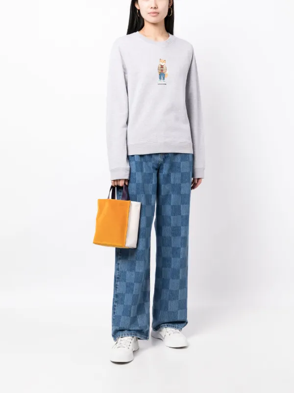 Maison Kitsuné フォックスプリント スウェットシャツ | グレー