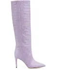 Paris Texas crocodile-embossed 100mm leather boots - Purple