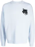 Maison Kitsuné intarsia-knit logo wool jumper - Blue