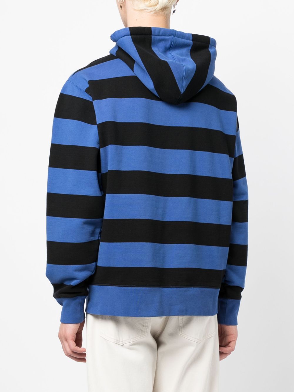 Maison Kitsune stripe-pattern jersey hoodie Men