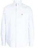 Maison Kitsuné embroidered-fox cotton shirt - Blue