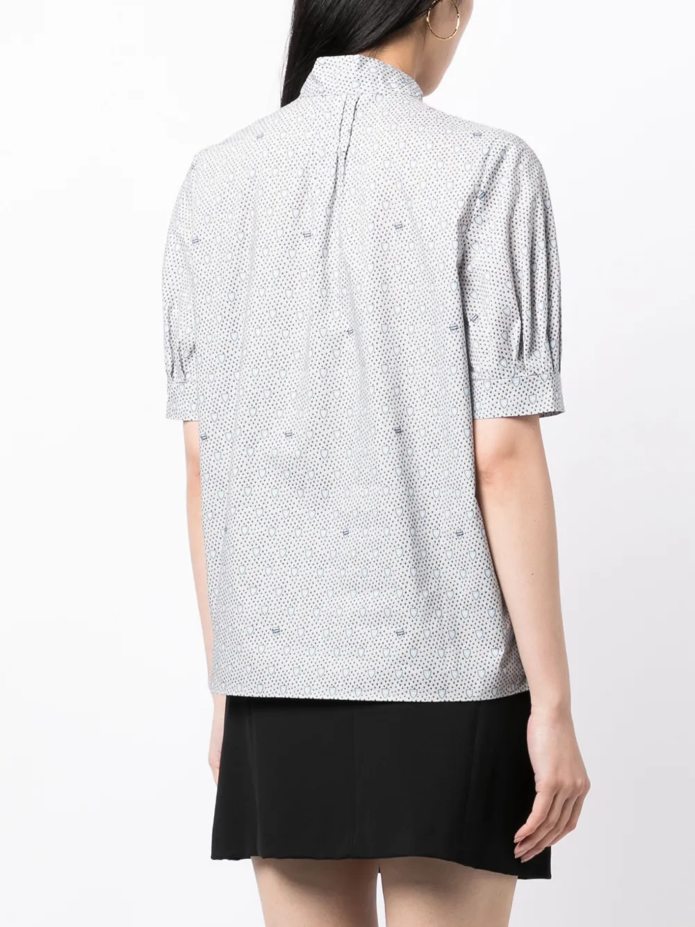 Maison Kitsuné Blouse met monogramprint Blauw