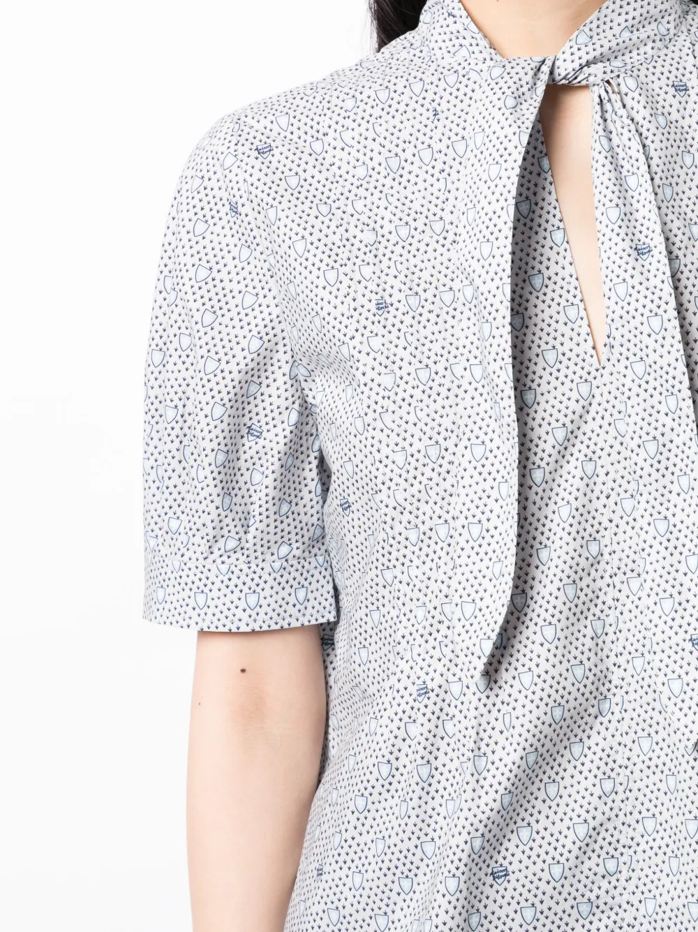 Maison Kitsuné Blouse met monogramprint Blauw