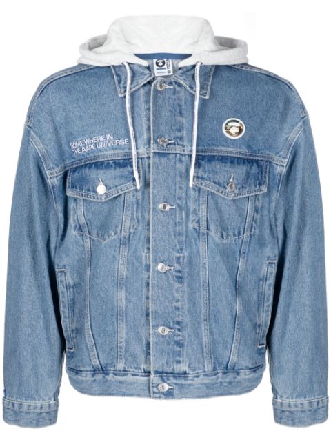 AAPE BY *A BATHING APE logo-patch cotton denim jacket Men