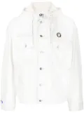 AAPE BY *A BATHING APE® logo-patch cotton denim jacket - White