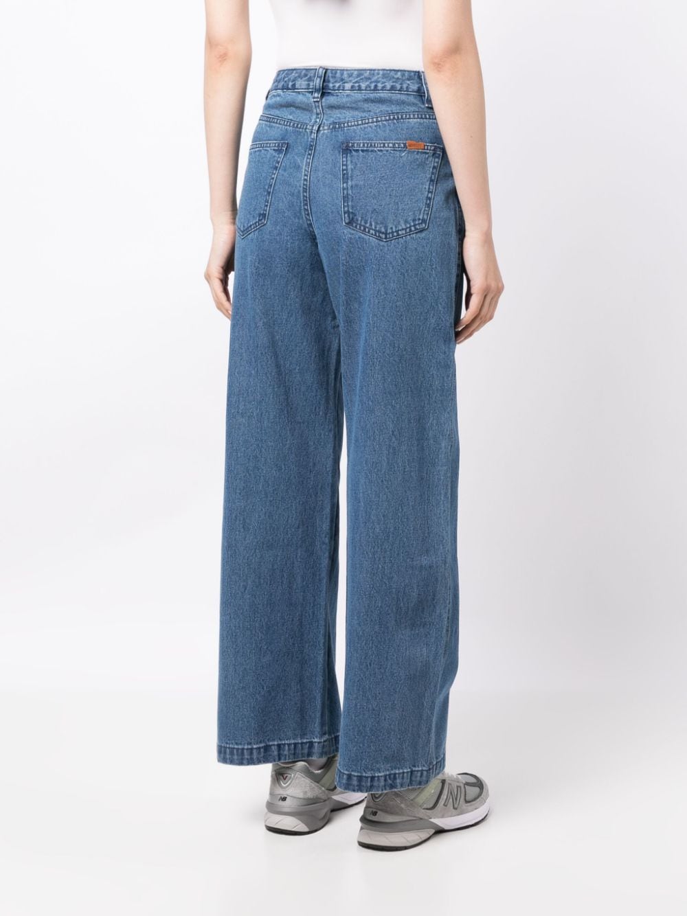 Shop Chocoolate Mid-rise Wide-leg Jeans In Blue