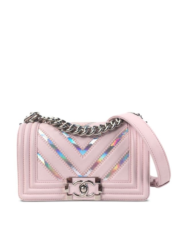 Chanel Pre-owned 2017-2018 Small Boy Chanel Shoulder Bag - Pink