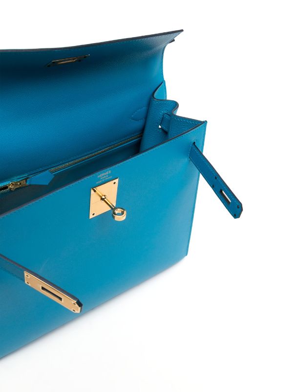 Hermès Pre-owned Kelly 28 Sellier Two-Way Bag - Blue
