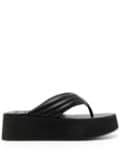 Senso Reese platform leather flip-flops - Black