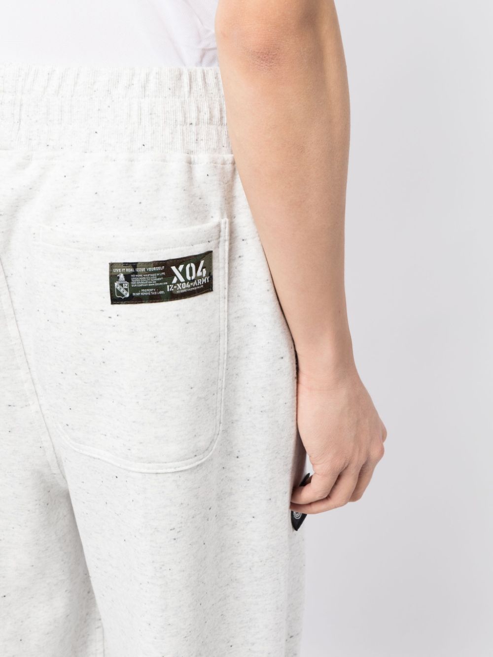 Shop Izzue Label Logo-patch Cotton Blend Track Pants In Grey