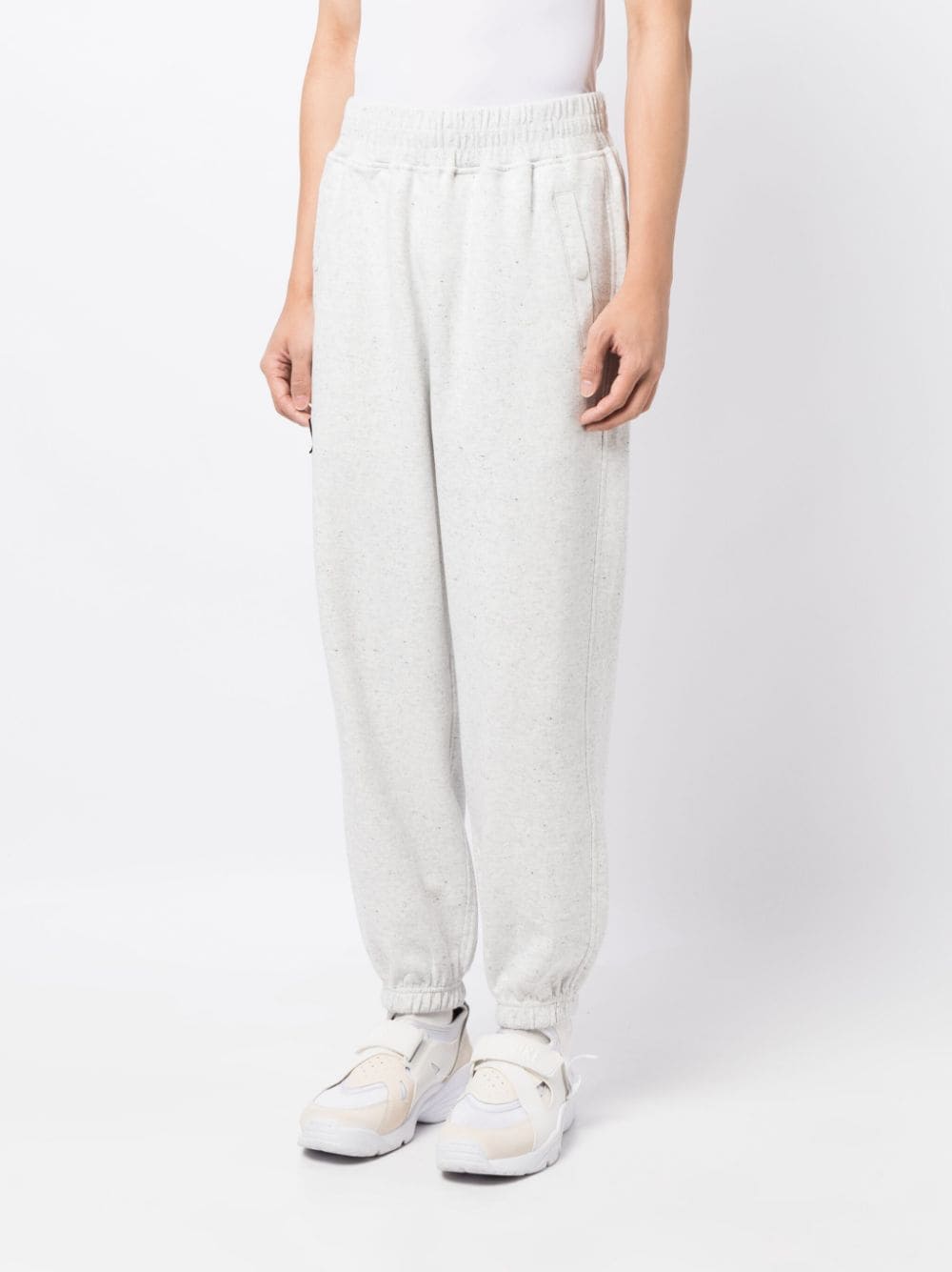 Shop Izzue Label Logo-patch Cotton Blend Track Pants In Grey