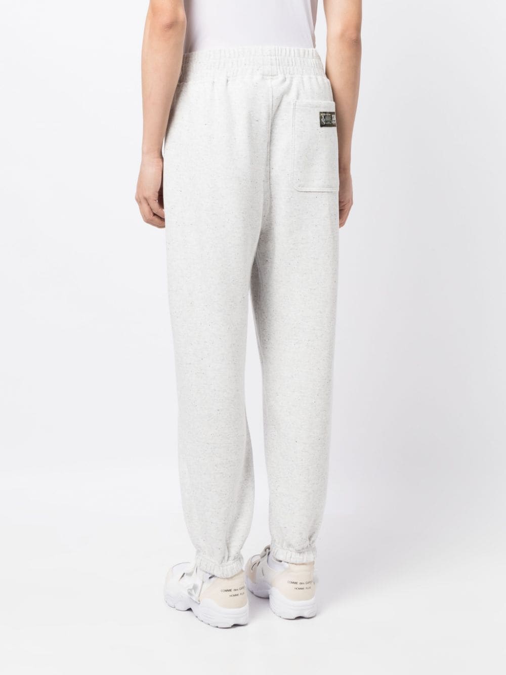 Shop Izzue Label Logo-patch Cotton Blend Track Pants In Grey