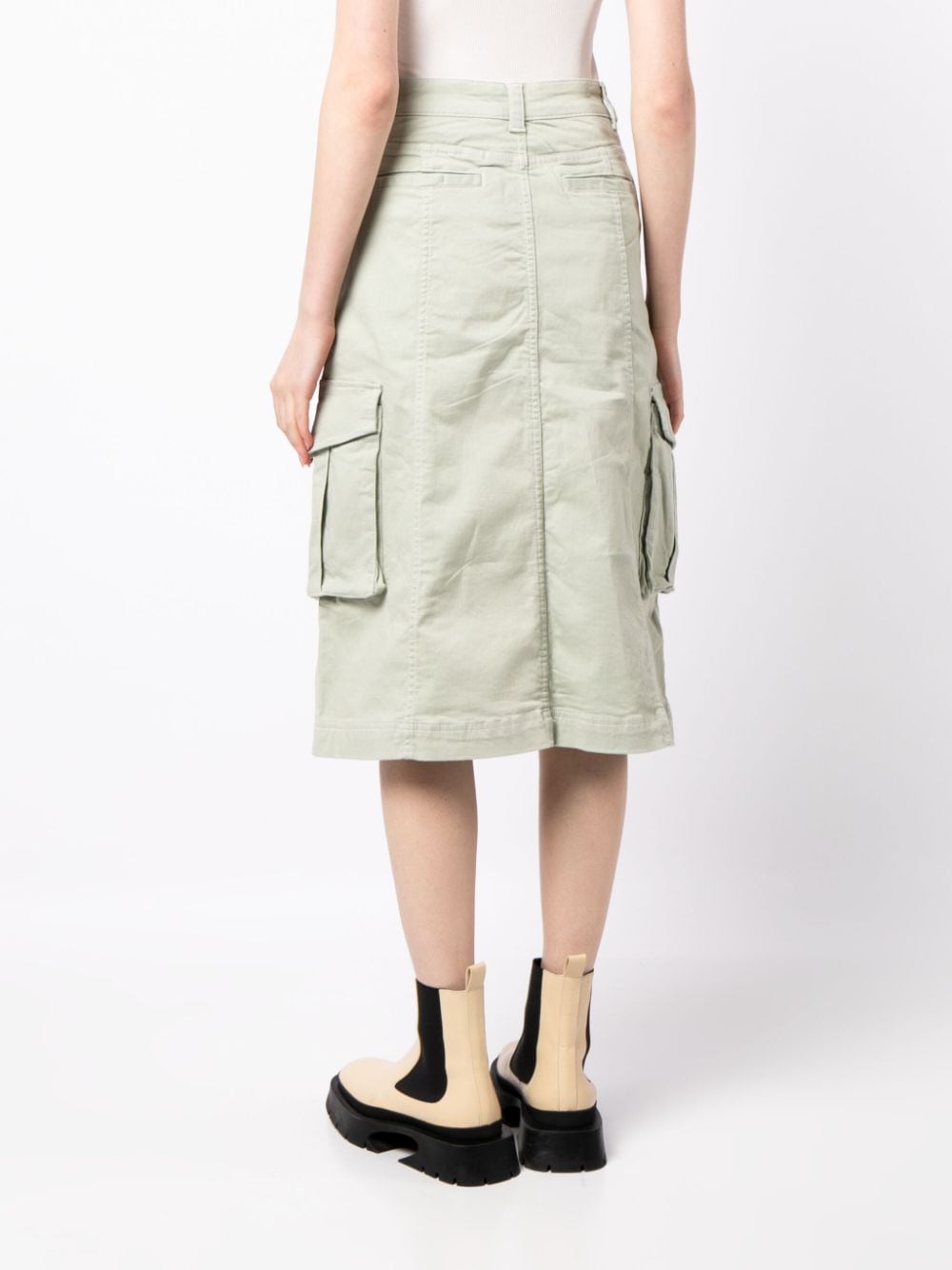 Shop Izzue Flap-pockets A-line Midi Skirt In Green
