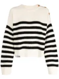izzue logo-patch striped jumper - Black