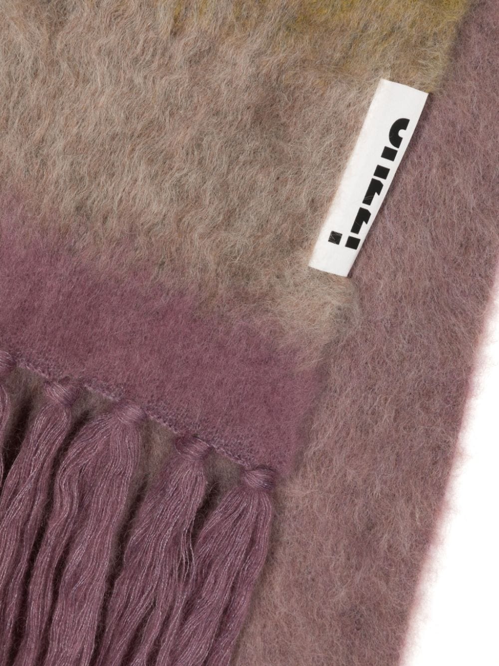 Shop Izzue Ombré-effect Fringed Scarf In Purple