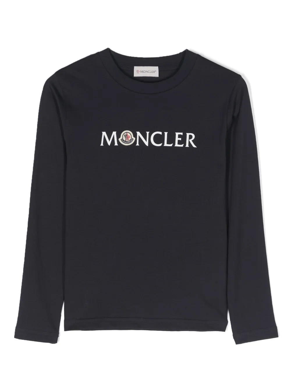 Moncler Enfant T-shirt met logoprint Blauw