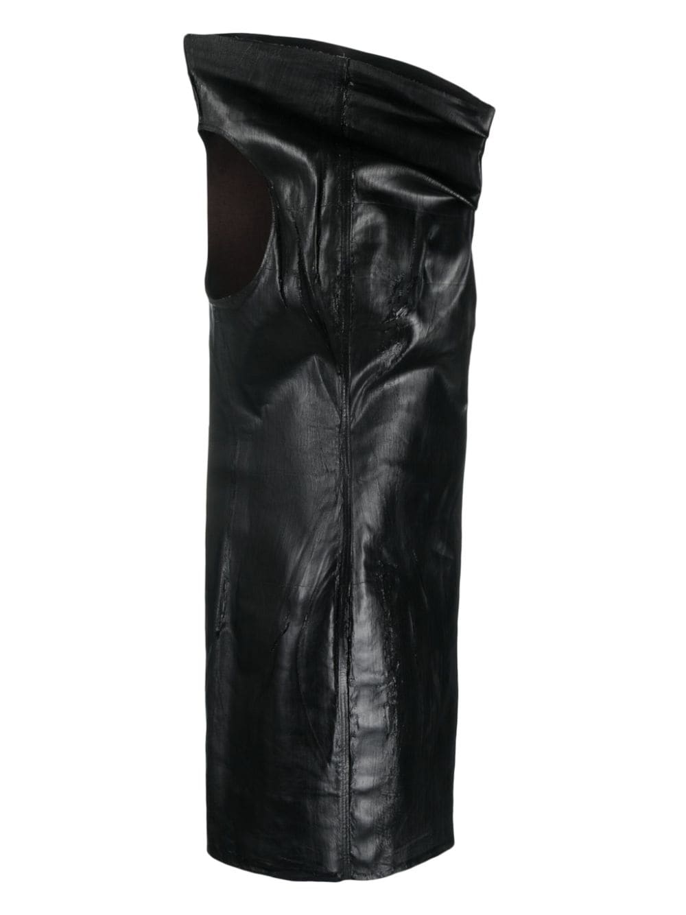 Shop Rick Owens Athena Faux-leather Minidress In Black