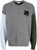 Maison Kitsuné intarsia-knit logo wool jumper - Grey