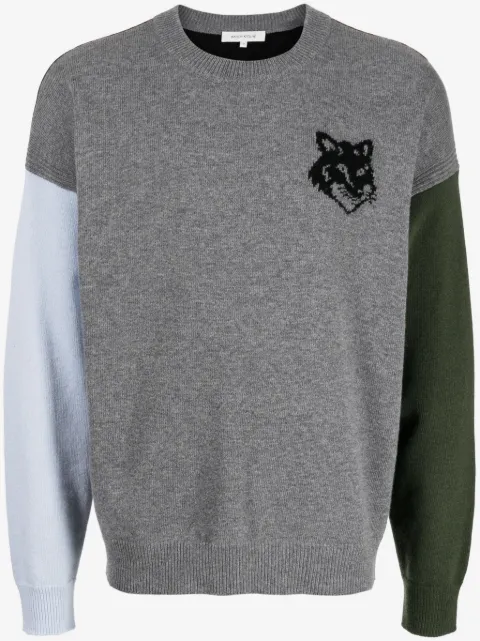 Maison Kitsuné intarsia-knit logo wool jumper