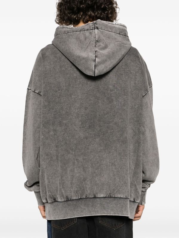 Feng Chen Wang logo-embroidered Dyed Cotton Hoodie - Farfetch