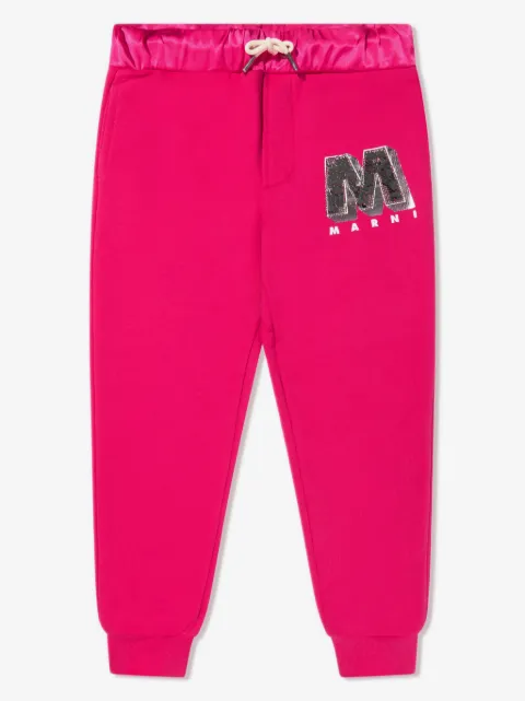Marni Kids sequin-logo jersey track pants