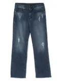 Barrow kids straight-leg ripped jeans - Blue