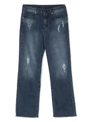 Moncler キッズデニムパンツ Moncler Enfant ロゴ ジーンズ | ブルー | FARFETCH JP