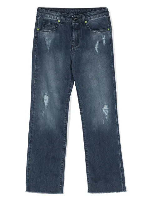 Barrow kids Calça jeans reta com efeito destroyed