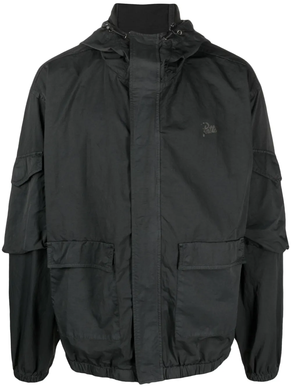 PATTA logo-embroidered drawstring jacket | Black | Image 1
