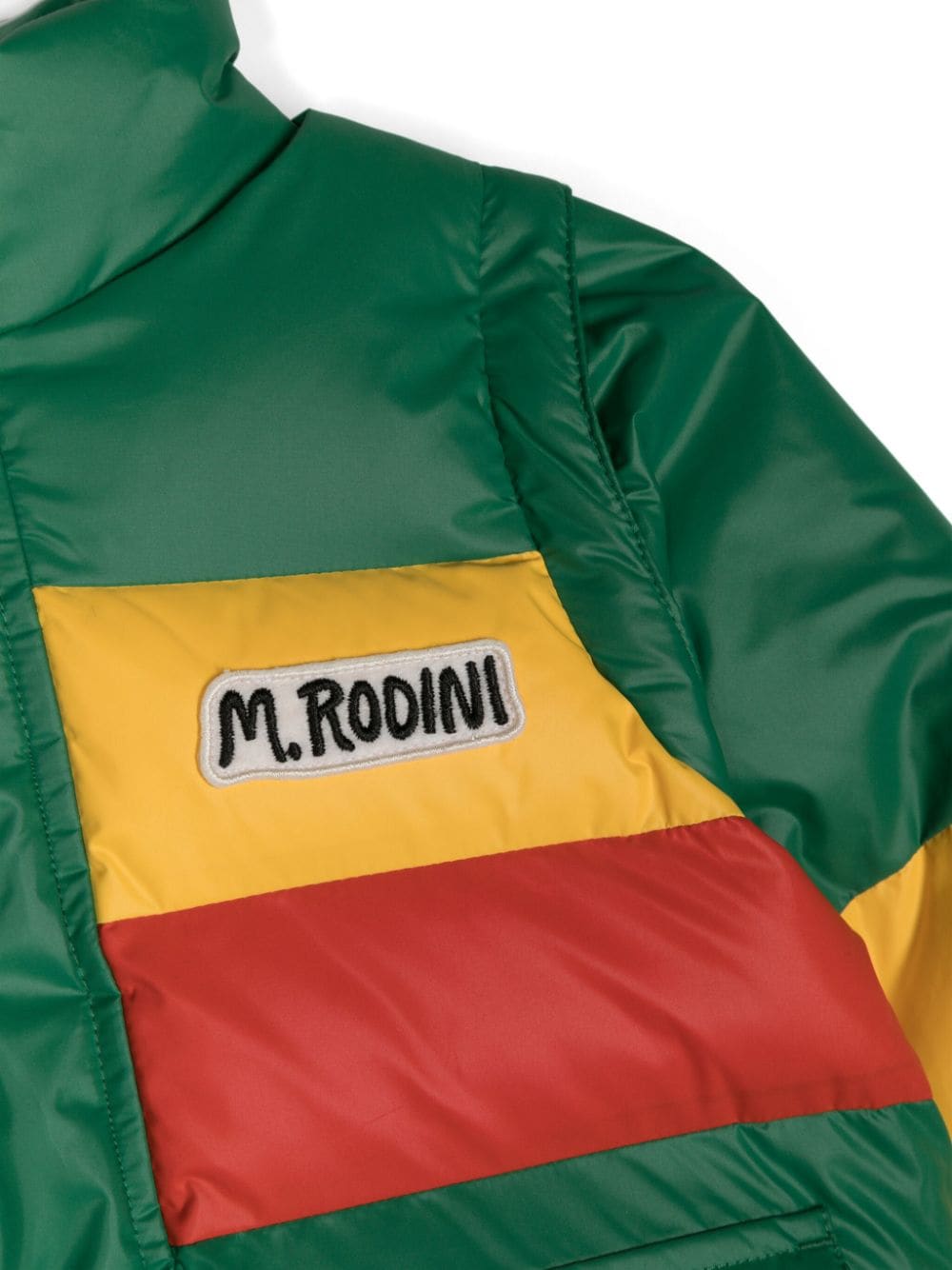 Shop Mini Rodini Logo-patch Padded Jacket In Green